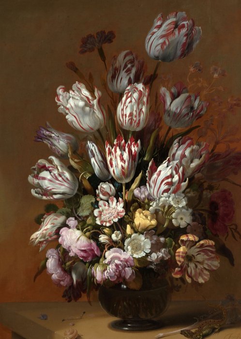 Klaas de Jong | Kunstkaart | stilleven met bloemen