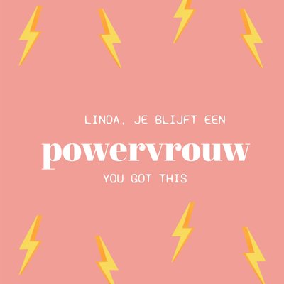 Je Blijft Een Powervrouw Bliksem Patroon Typografisch Aanmoediging Kaart