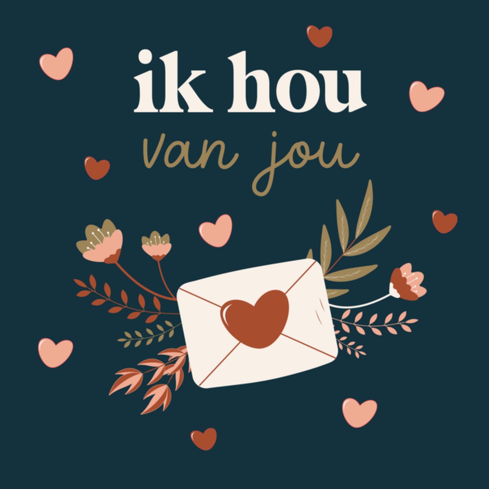 Greetz Papercute Valentijnskaart ik hou van jou Vierkant