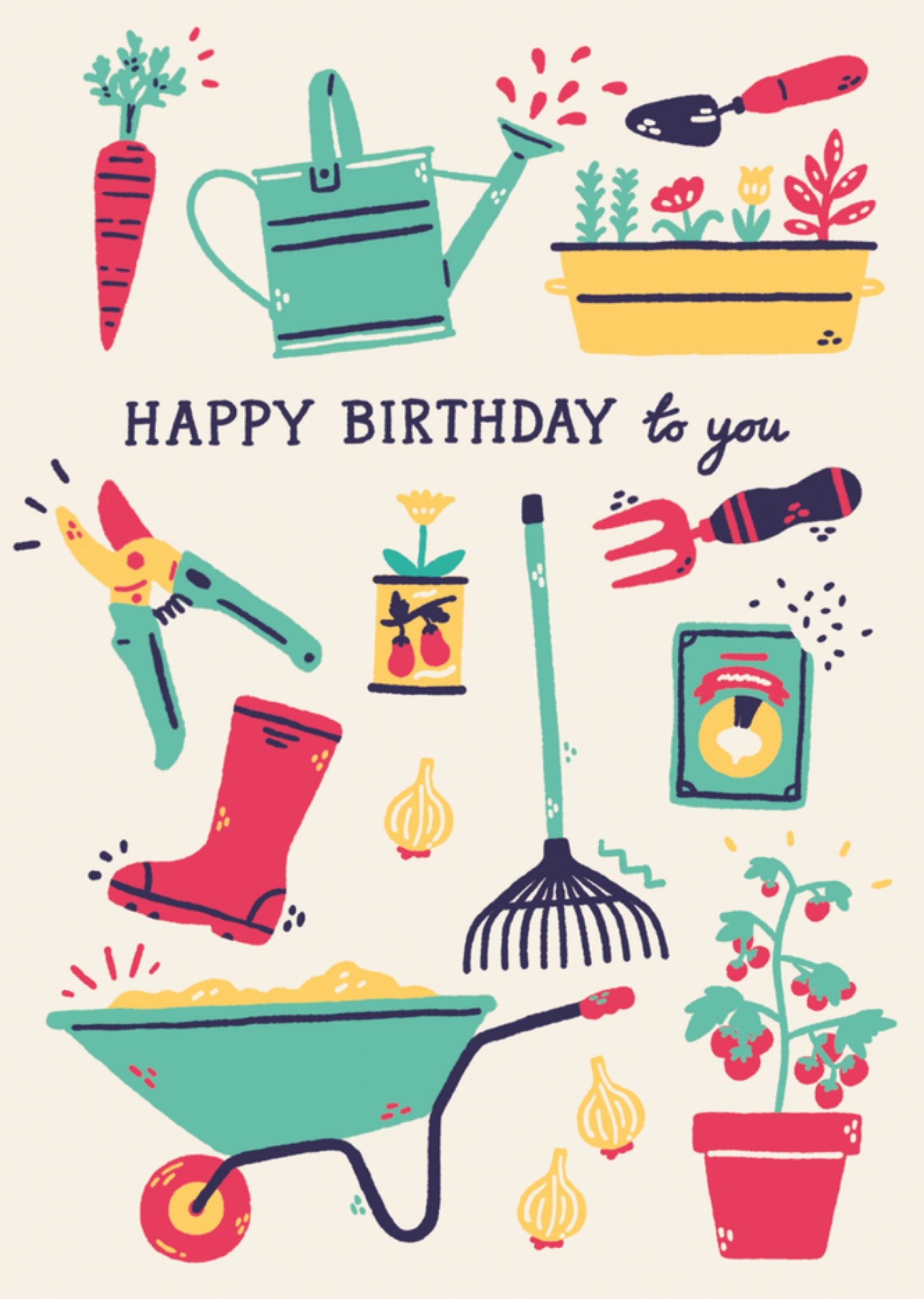 Verjaardagskaart tuingereedschap Kaart Sadler Jones