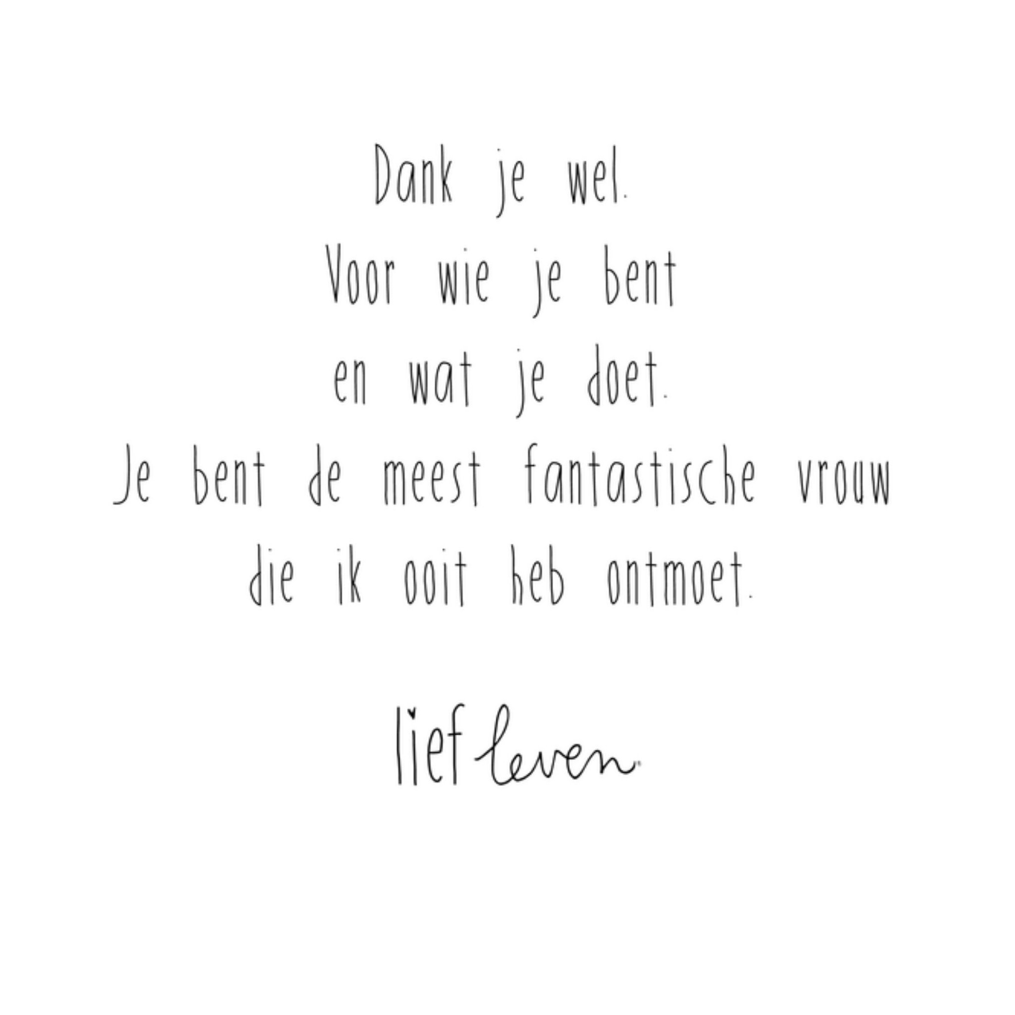 Valentijnskaart Fantastische vrouw Vierkante Kaart Lief Leven