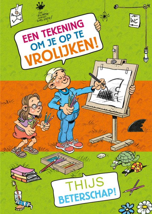 Jan van Haasteren Junior | Beterschapskaart | Tekening