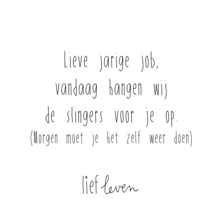 Lief Leven | Verjaardagskaart | slingers