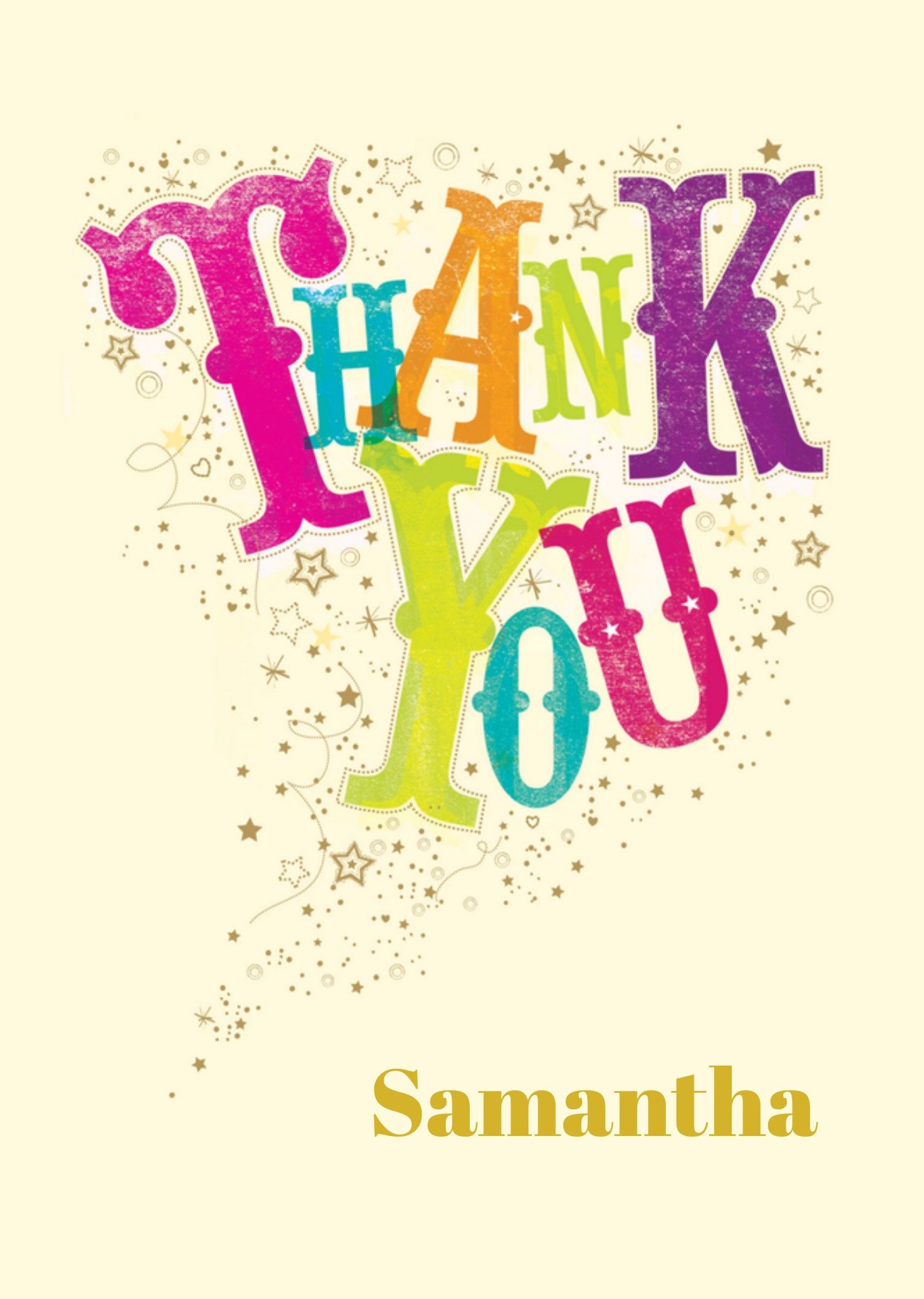 Bedankkaart met naam Kaart Ling Design