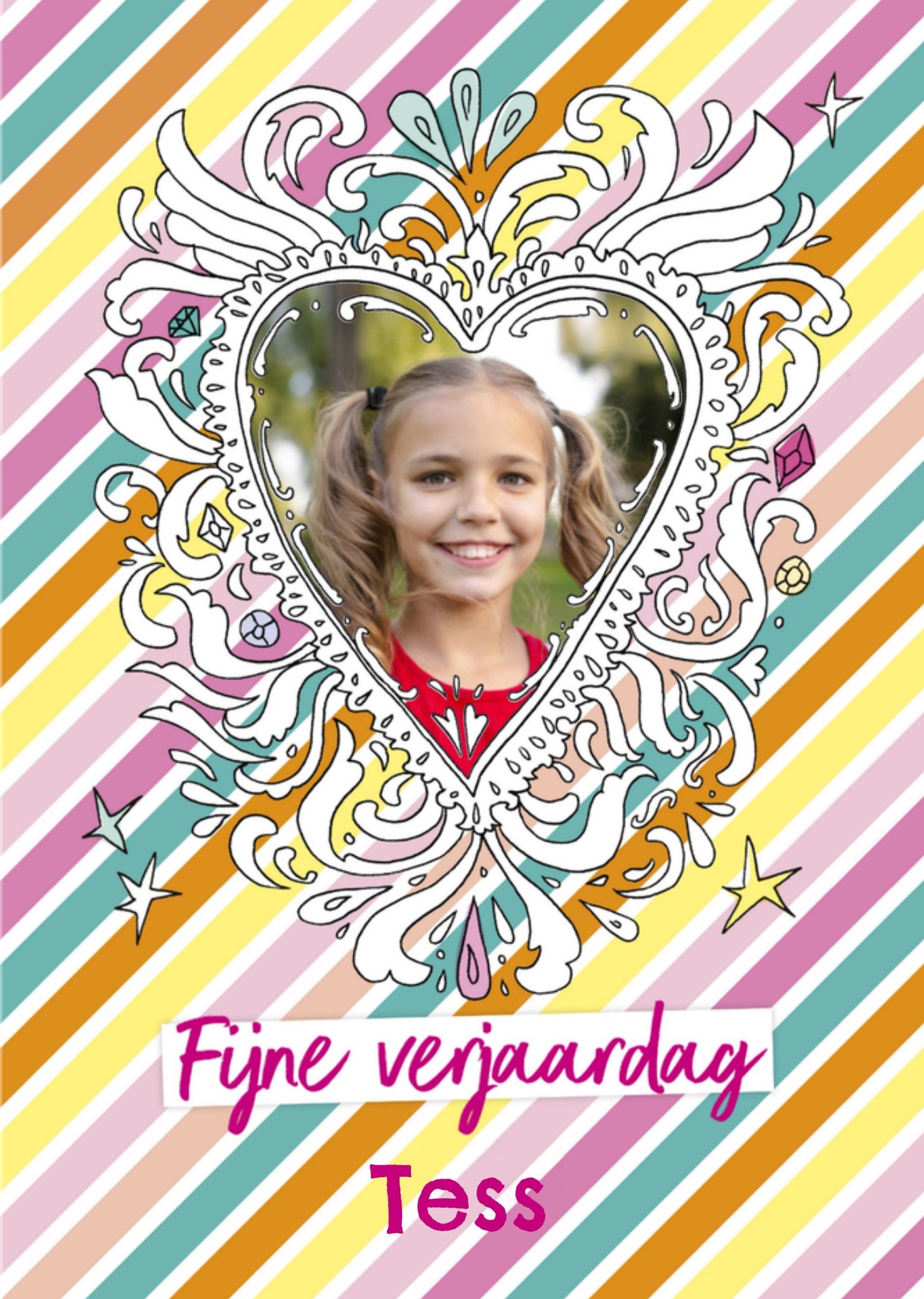 Verjaardagskaart Kleurplaat Fotolijst Kaart Jill