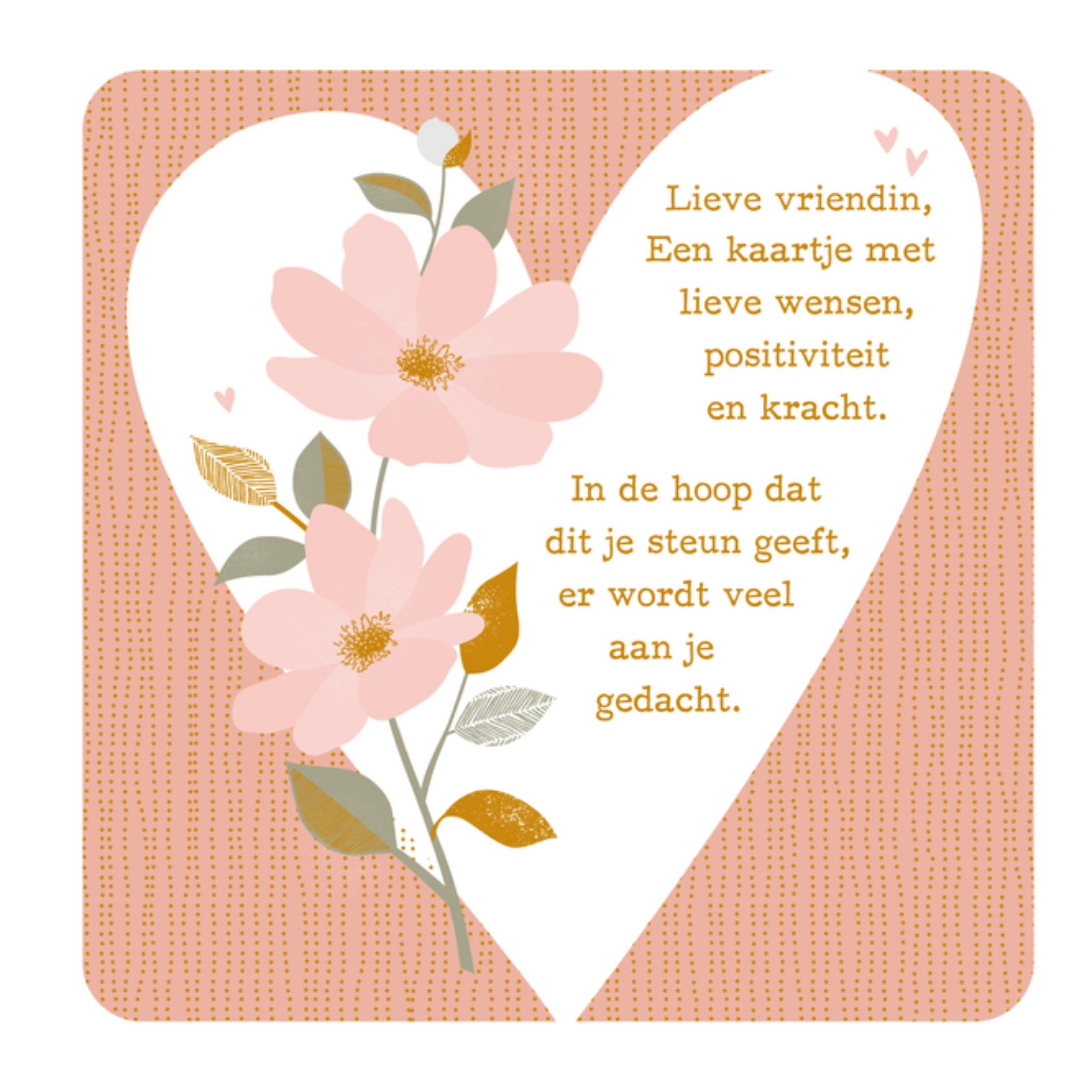 Sterkte kaart hart vriendin Vierkante Kaart Paperclip