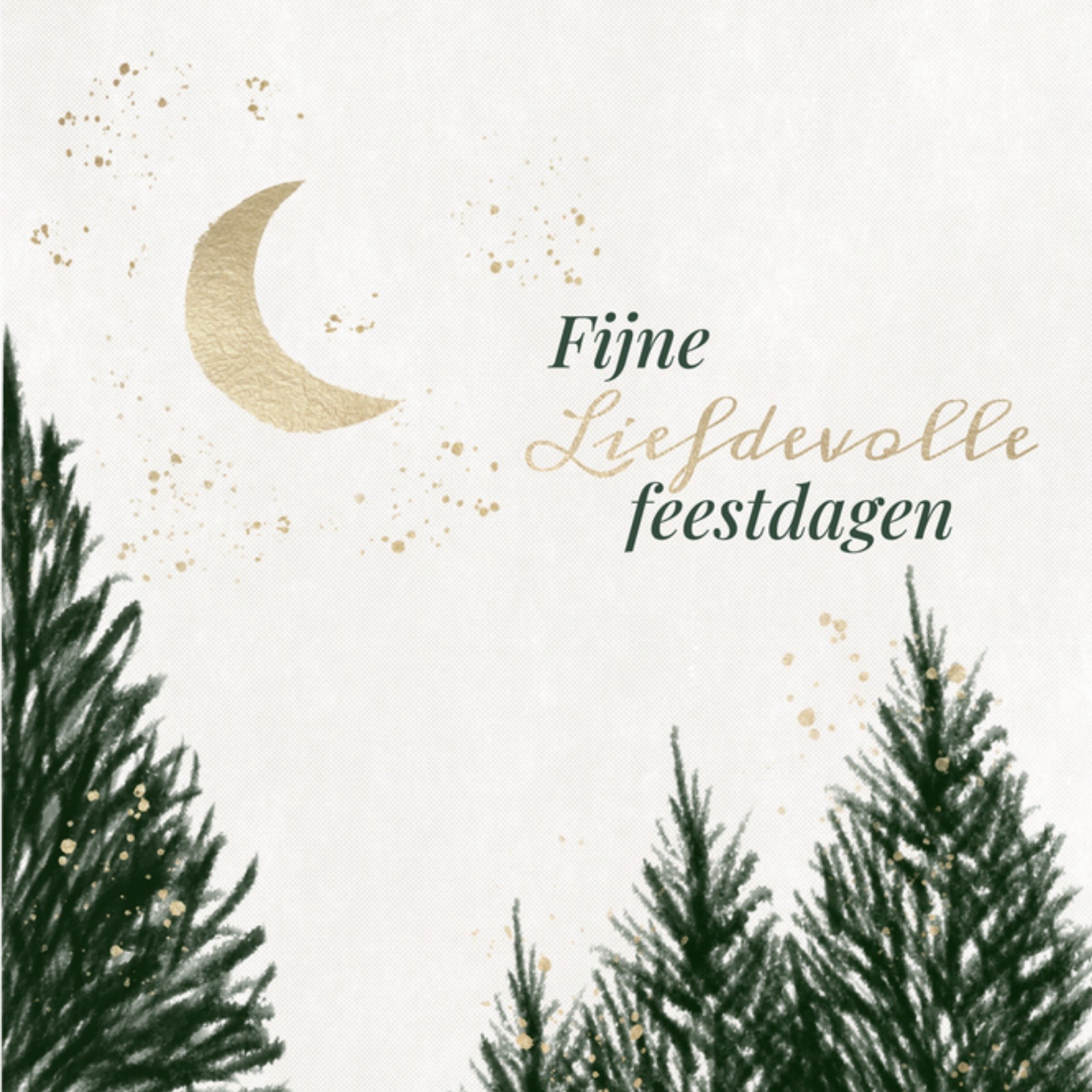 Greetz Kerstkaart Fijne liefdevolle feestdagen Kerstbomen Vierkant