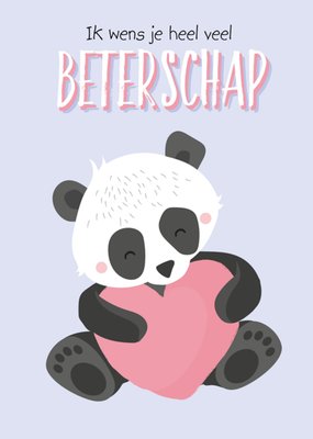 Tante Kaartje | Beterschapskaart | Panda met hart