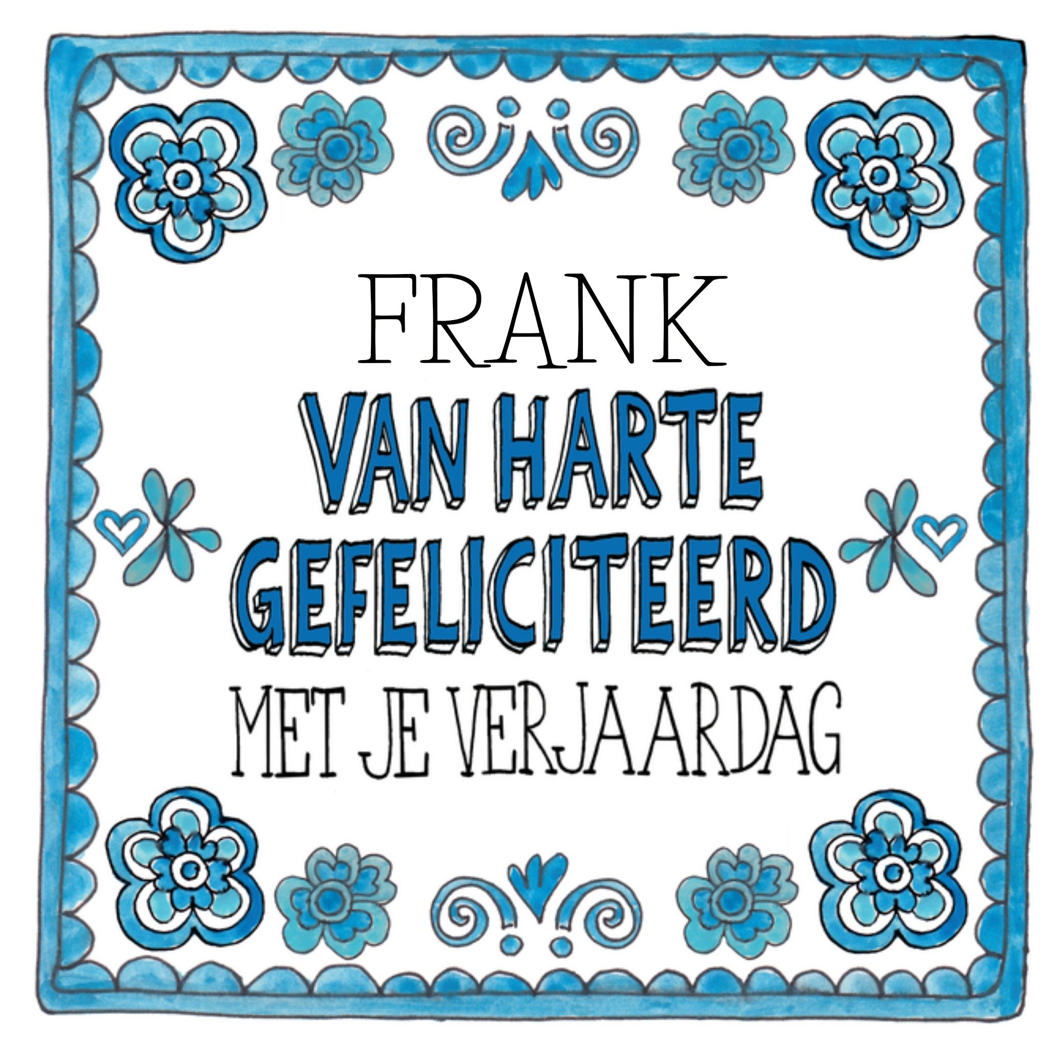 Sandysign Verjaardagskaart Van harte gefeliciteerd Vierkante Kaart Greetz