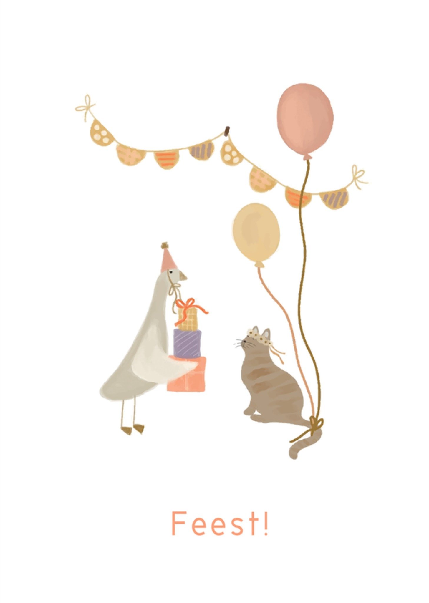 Dagelijkse Broodkruimels Verjaardagskaart Dieren Feest! Kaart Dageliijkse Broodkruimels