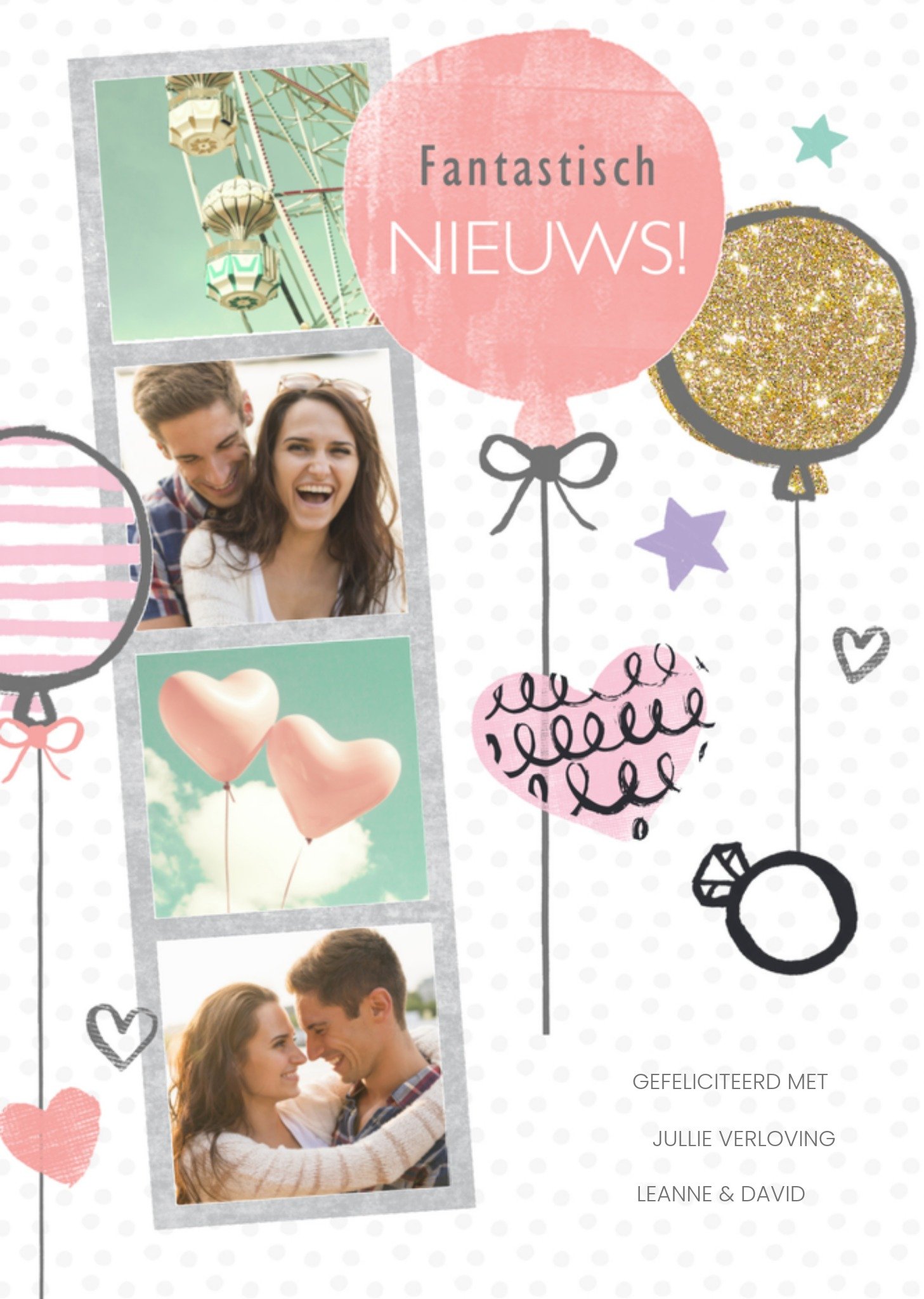 Huwelijkskaart verloofd naam en foto Greetz