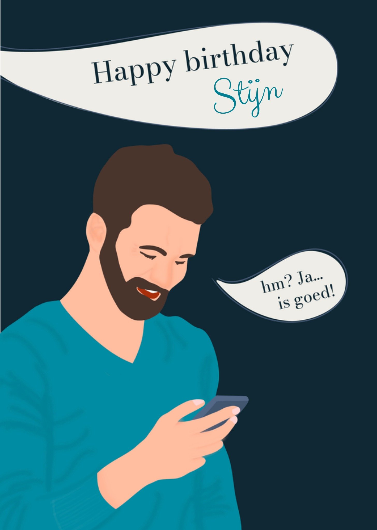 Verjaardagskaart Telefoon Aanpasbare naam Kaart Greetz