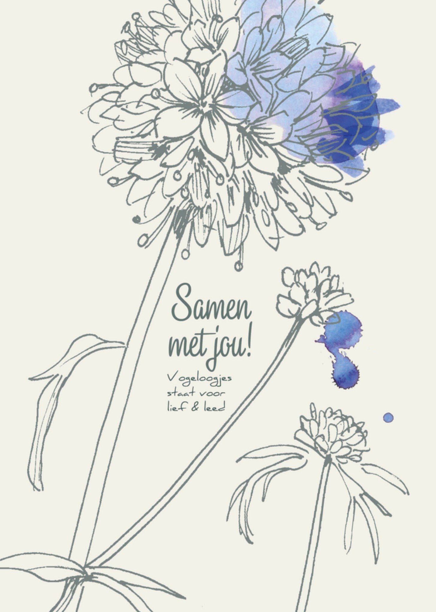 Vriendschapskaart Vogeloogjes voor liefde en leed Kaart Veer Moon