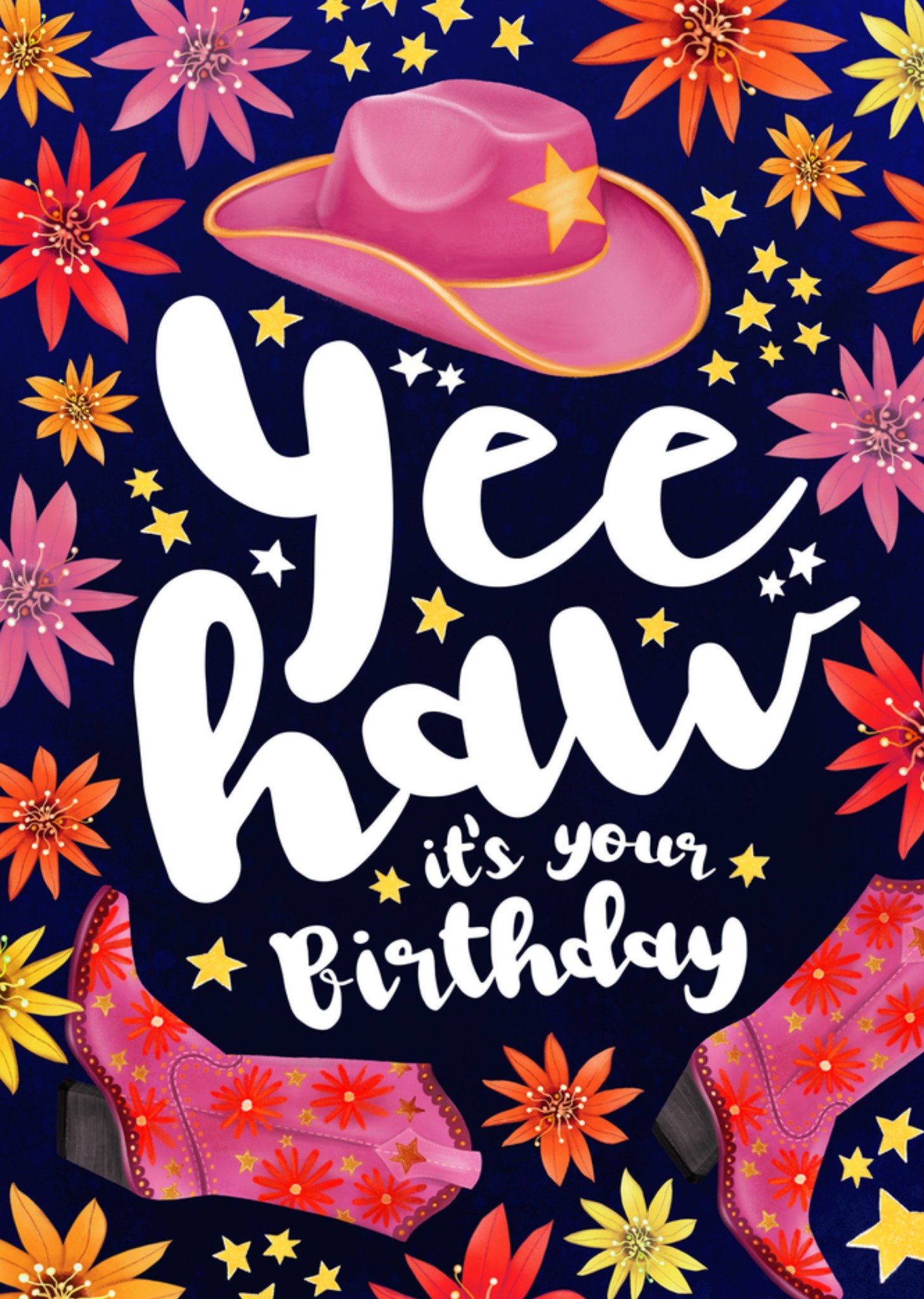 Verjaardagskaart Yee haw it