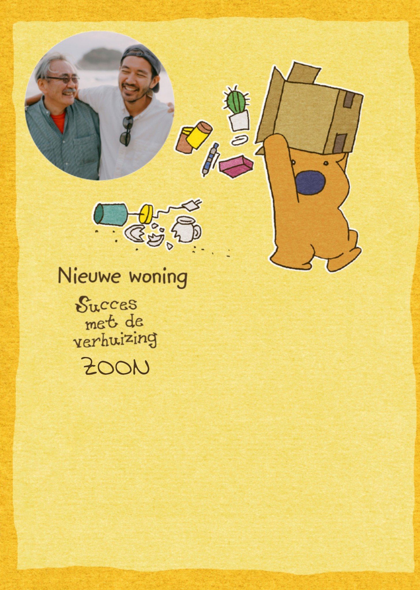 NIeuwe woning Geel Zoon Kaart Paperclip