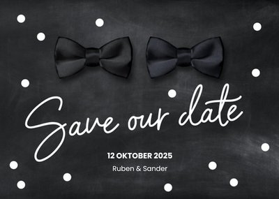 Save The Date Krijtbord Met Vlinderdassen Bruiloft Kaart