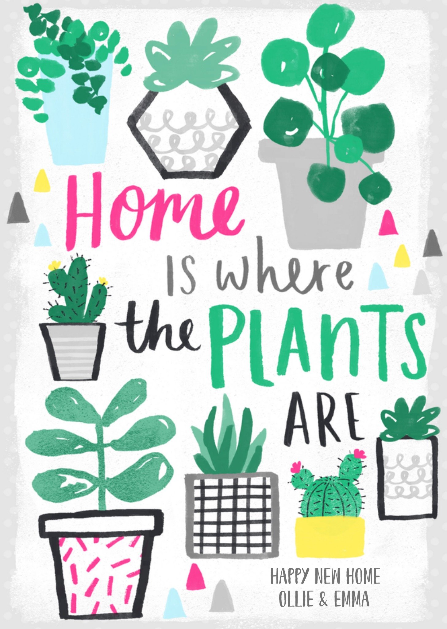 Nieuw woning Plantjes Neutraal Kaart Greetz