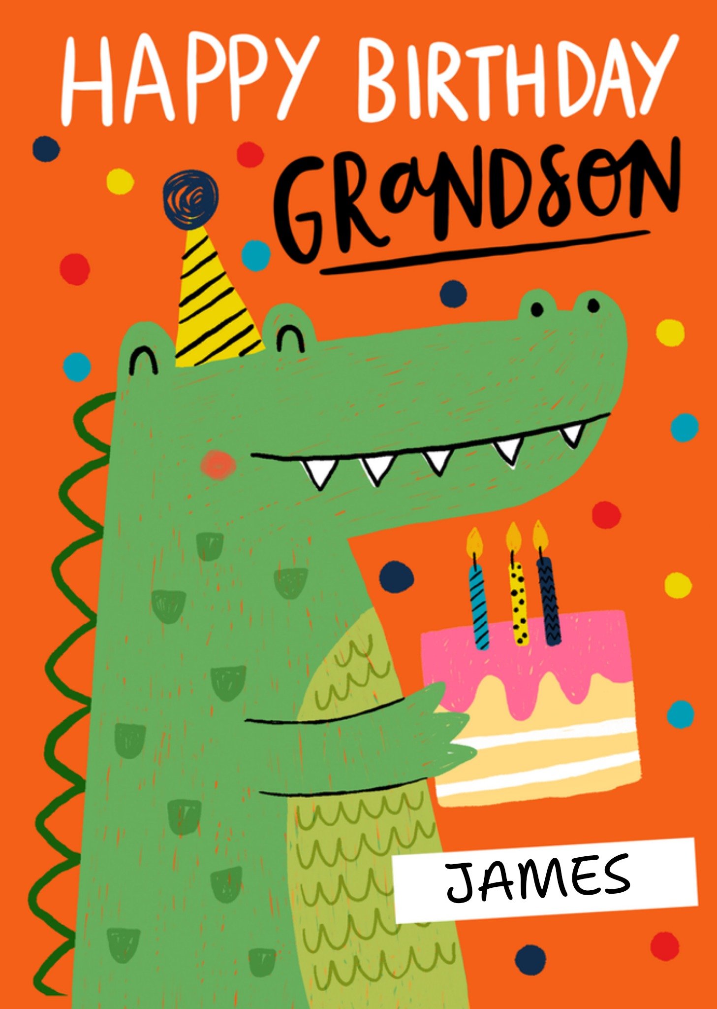Greetz Verjaardagskaart krokodil met taart Standard Card