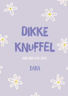 Dikke Knuffel Madeliefjes Patroon Typografisch Tante Kaart