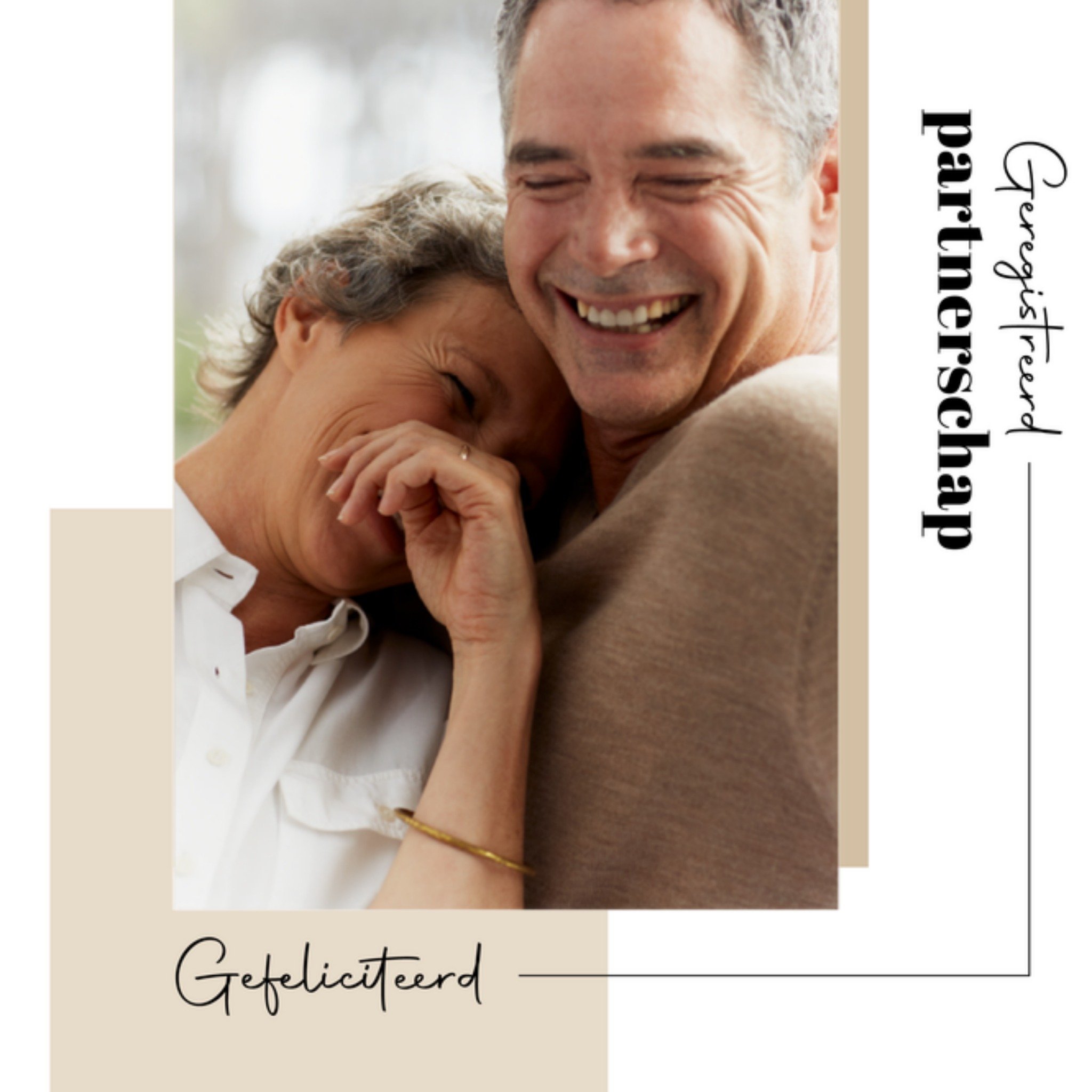 Greetz Huwelijkskaart Geregistreerd Partnerschap Met foto Vierkant