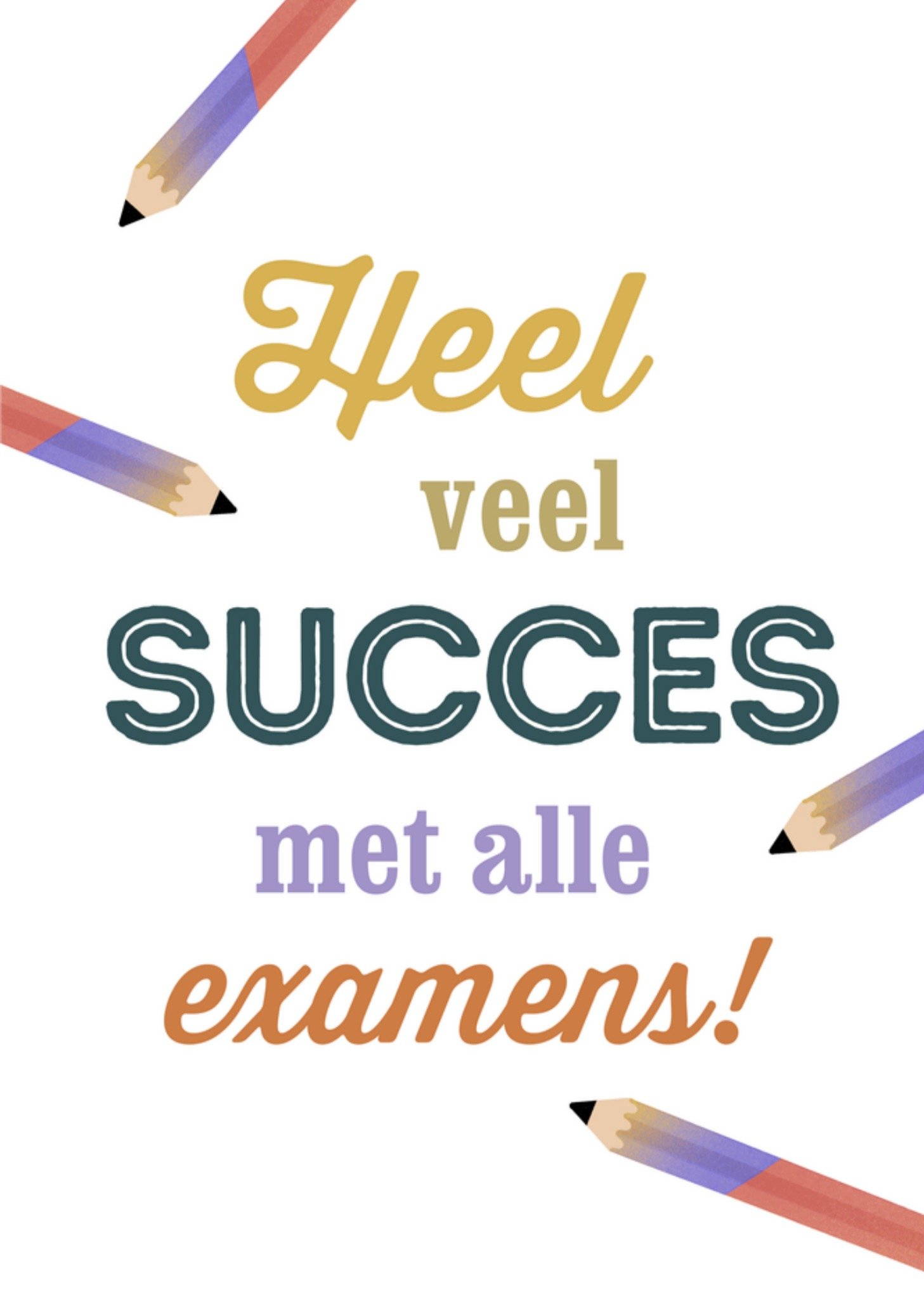 Succeskaart Examen Potloden Kaart Greetz
