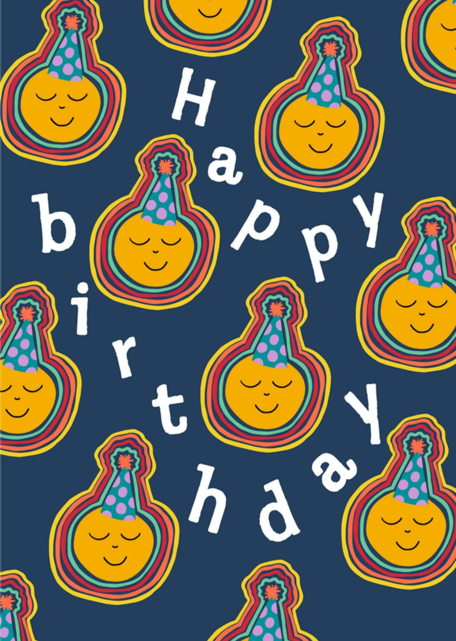 Greetz Verjaardagskaart Kleurrijk patroon Jongen Standard Card