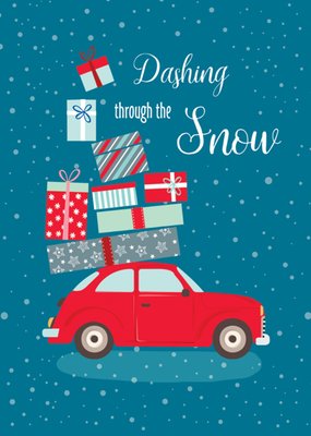 TMS | Kerstkaart | Dashing through the snow