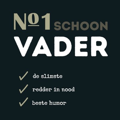 Nummer 1 Schoonvader Checklist Typografisch Kaart