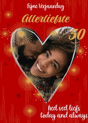 Allerliefste Hart Foto Upload 50e Verjaardag Kaart