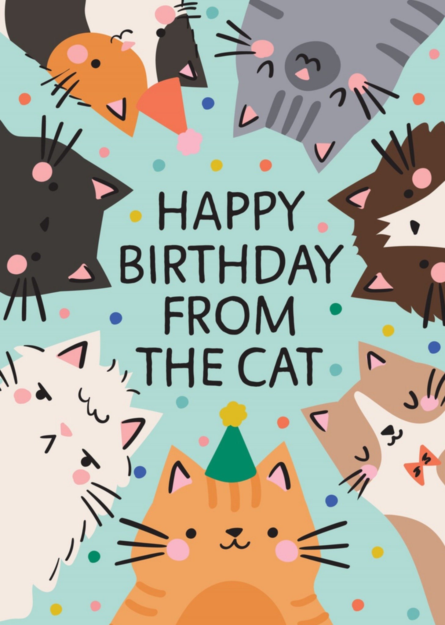 Verjaardagskaart Happy birthday from the cat Kaart Scribbler