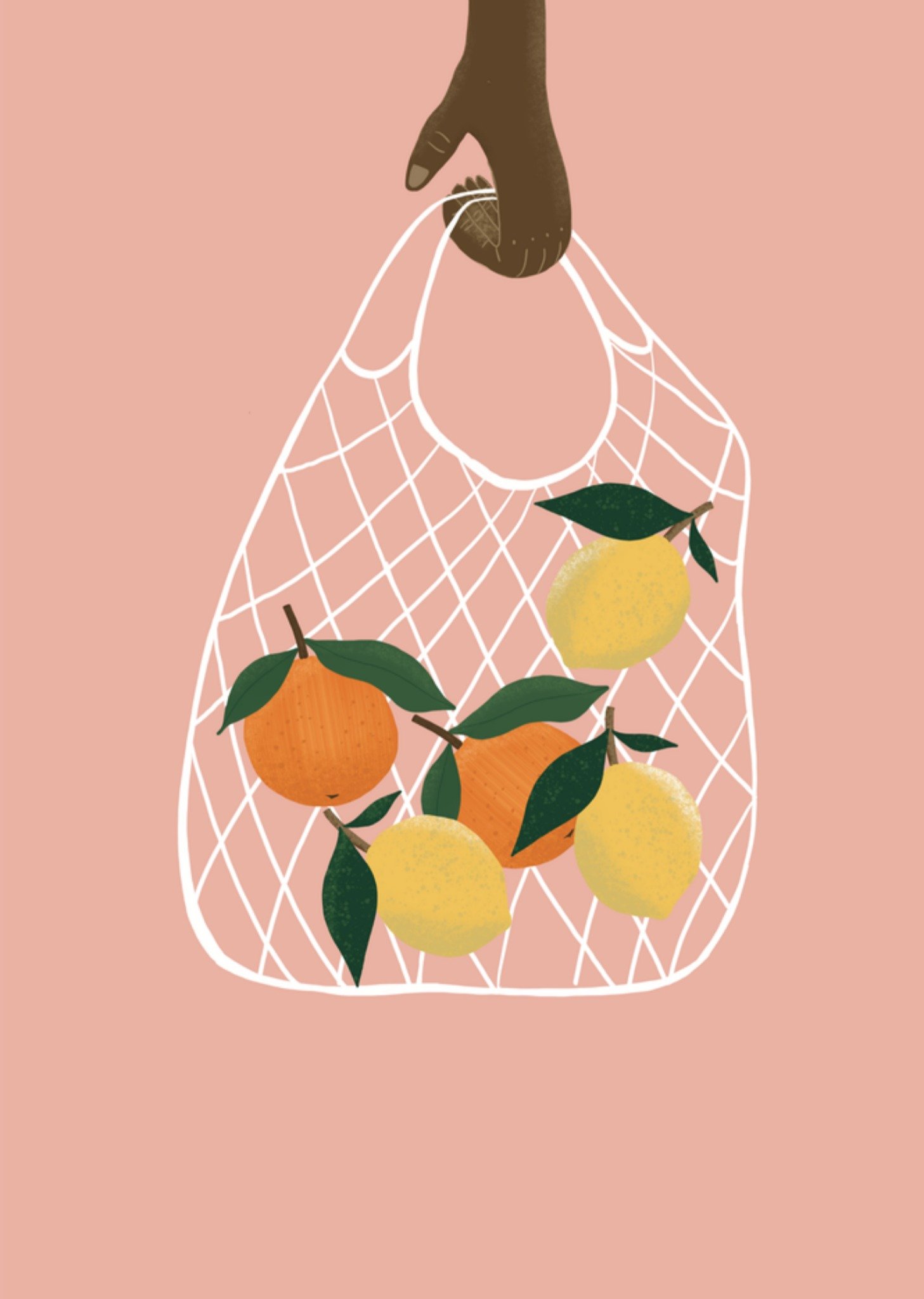 De Merkwaardige Studio Beterschapskaart Fruit illustratie Kaart De merkwaardige studio