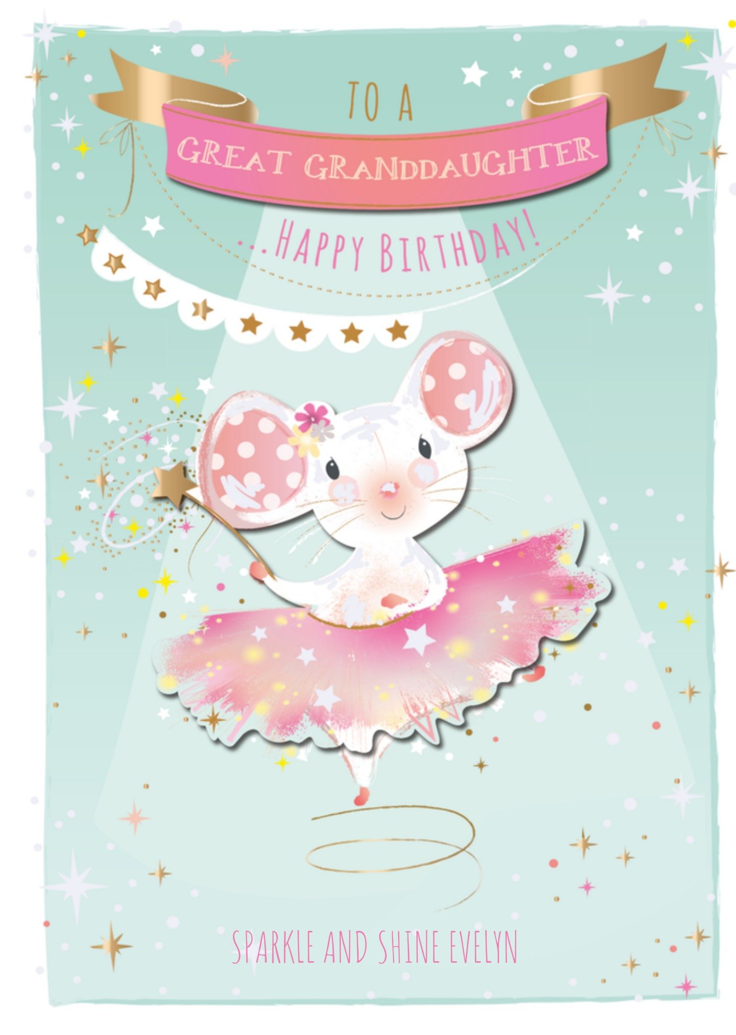 Verjaardag Meisje Muis Kaart Ling Design