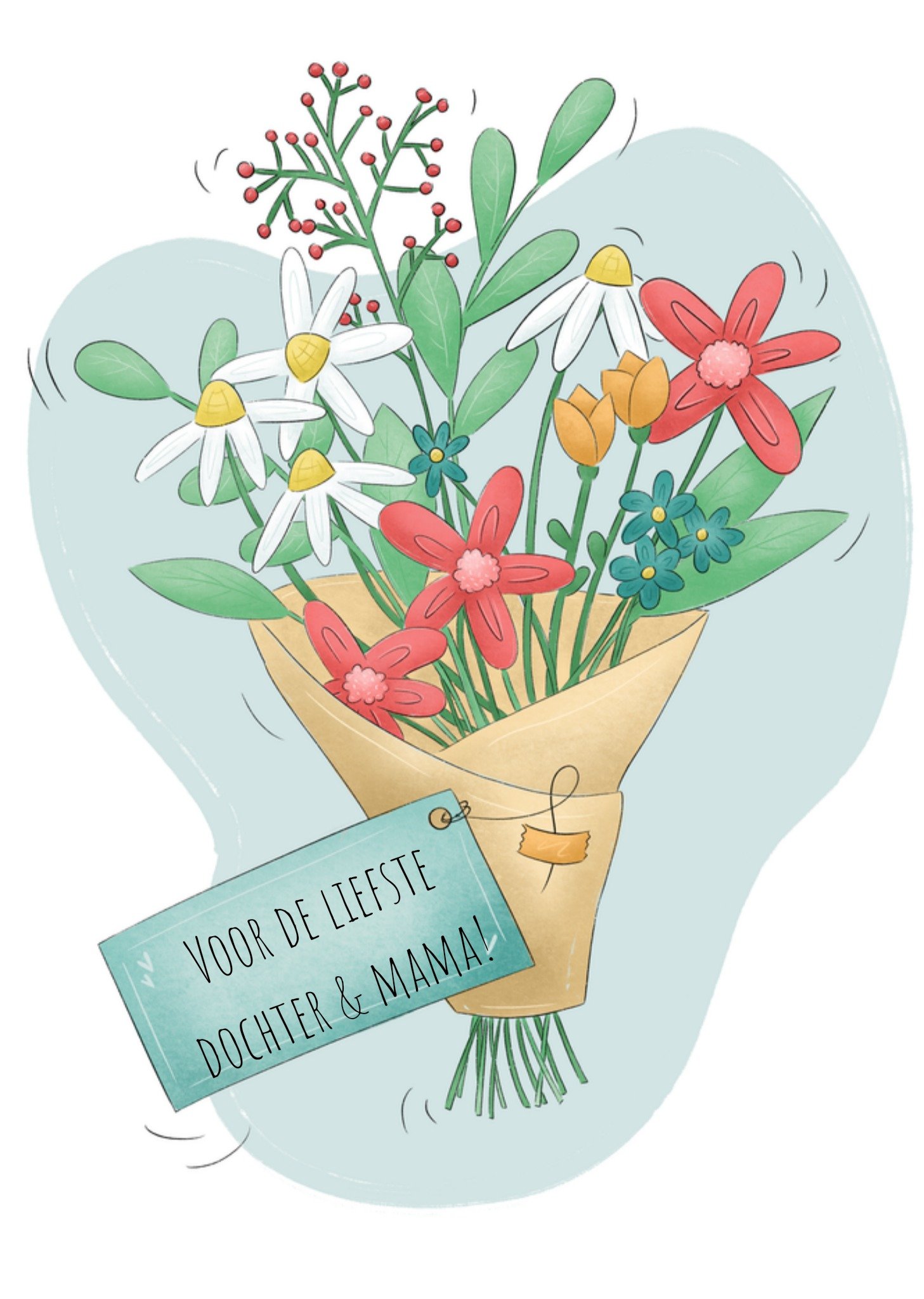 Studio Fred Moederdagkaart boeket Kaart Studio Fred Illustraties