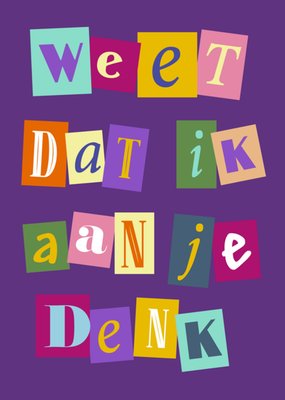 Greetz | Denken aan kaart | letters | kleuren