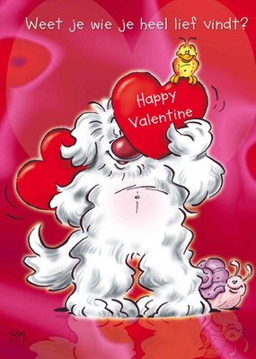 Weet Je Wie Je Heel Lief Vindt Geïllustreerde Hond Valentijn Kaart