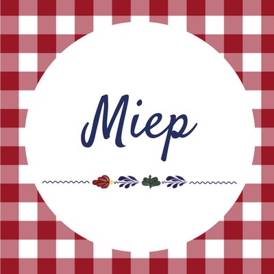 Boerenbont | Verjaardagskaart | Gingham | Met naam