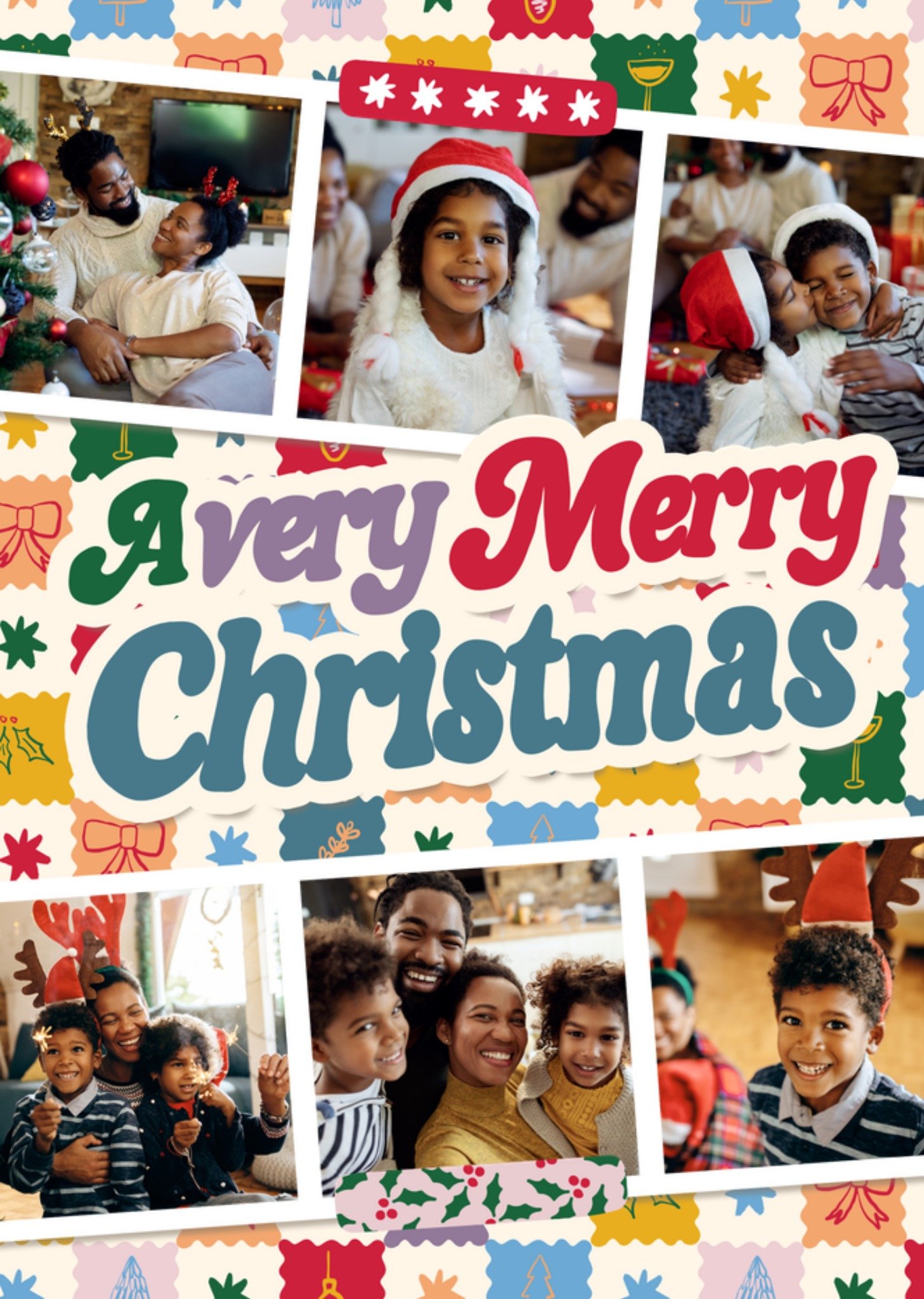 Kerstkaart A Very Merry Christmas Aanpasbare fotos Greetz