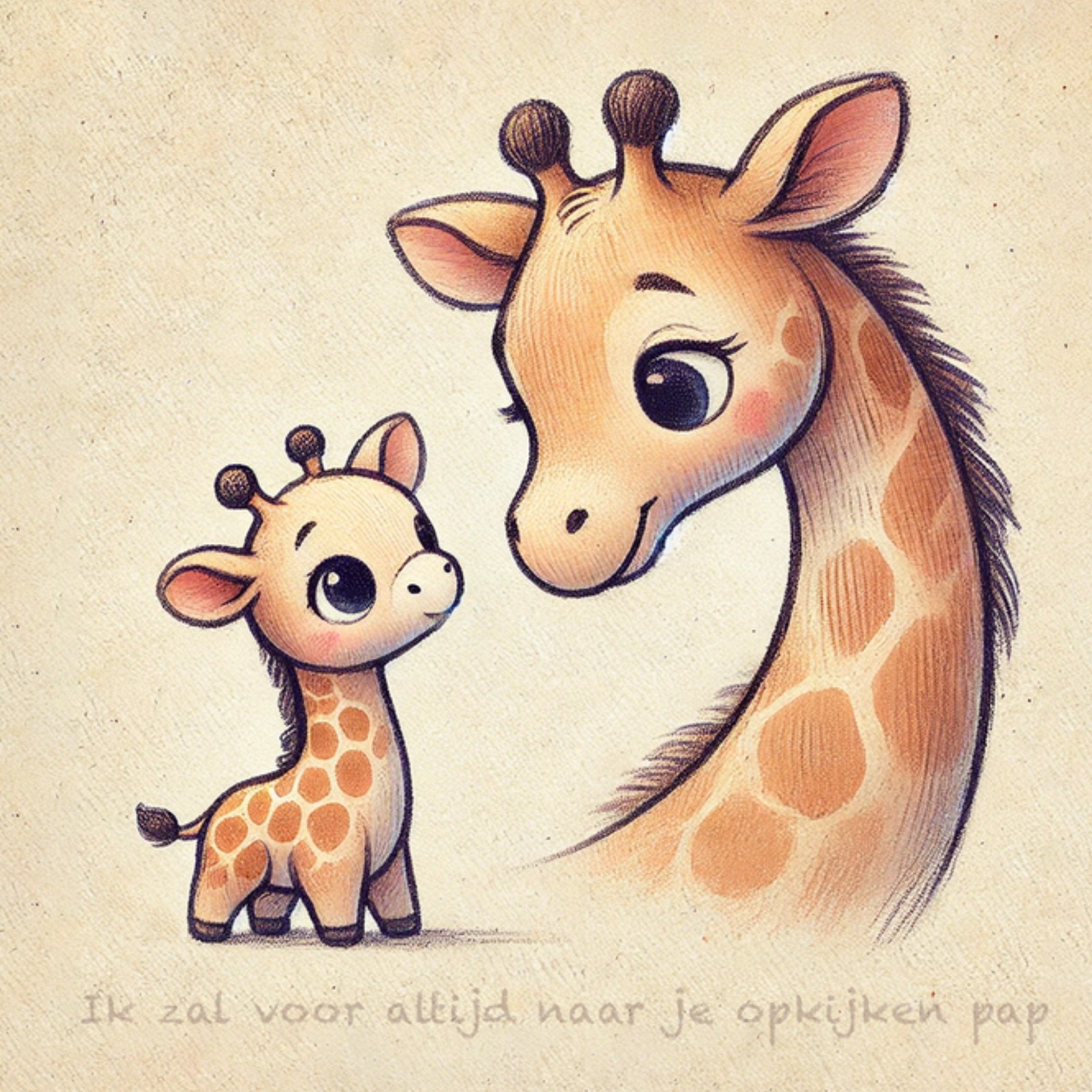 Greetz Vaderdagkaart Ik zal voor altijd naar je opkijken pap Vierkant