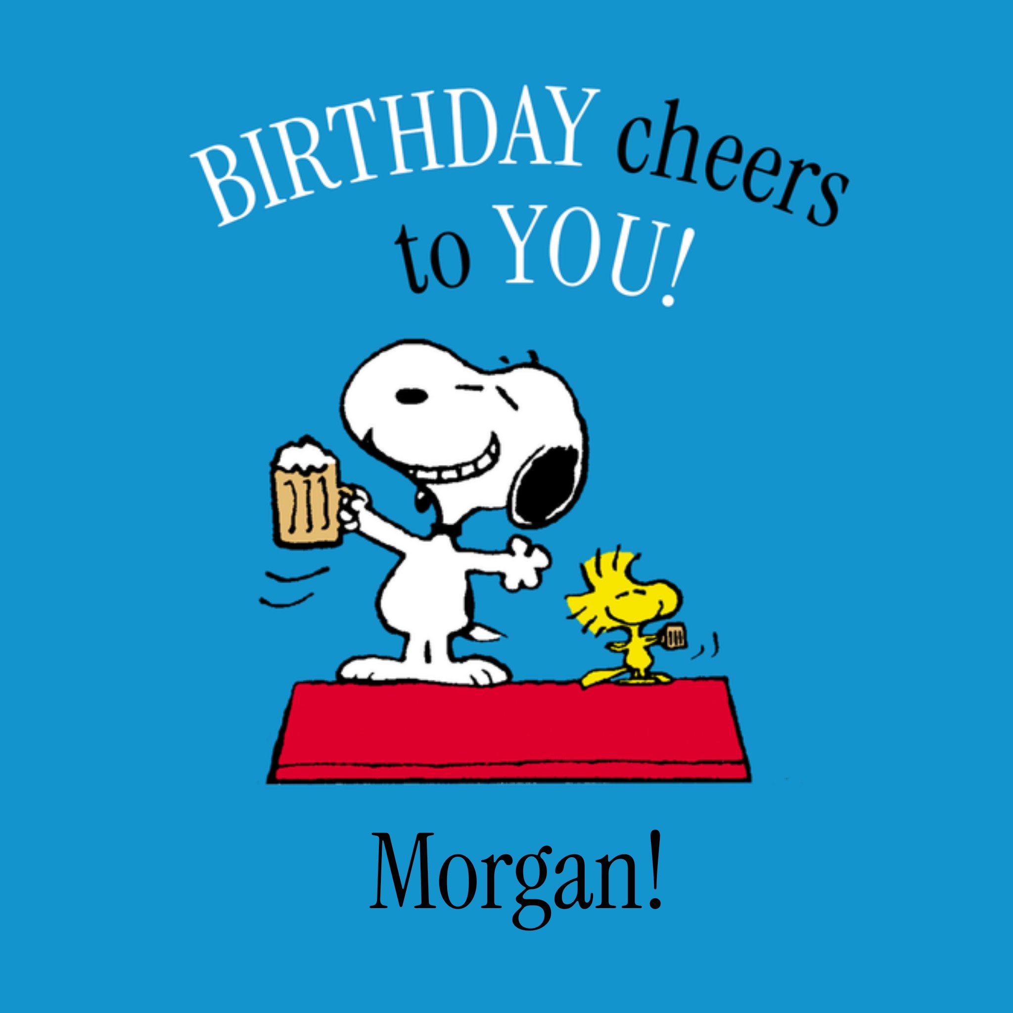 Peanuts Snoopy Verjaardagskaart Birthday cheers to you Vierkant
