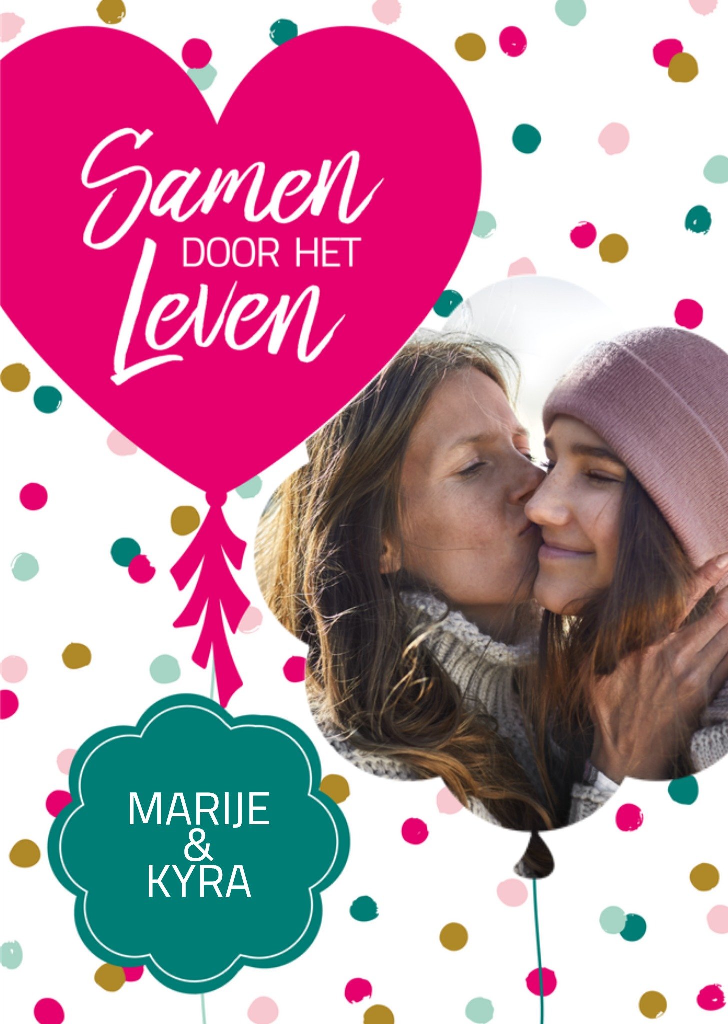 Huwelijkskaart Samen door het leven Kaart Paperclip