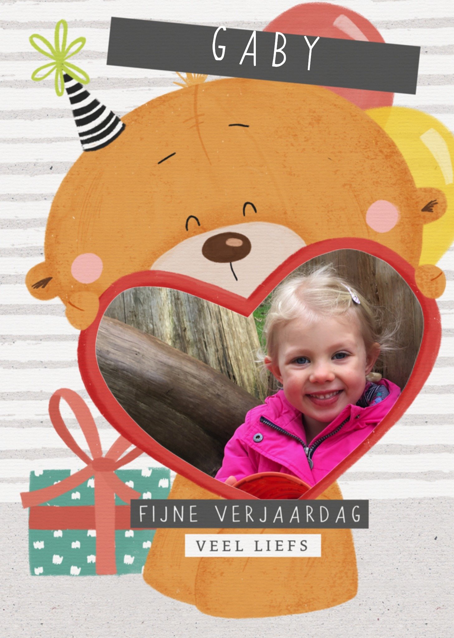 Verjaardagskaart fotokaart met naam Kaart Uddle