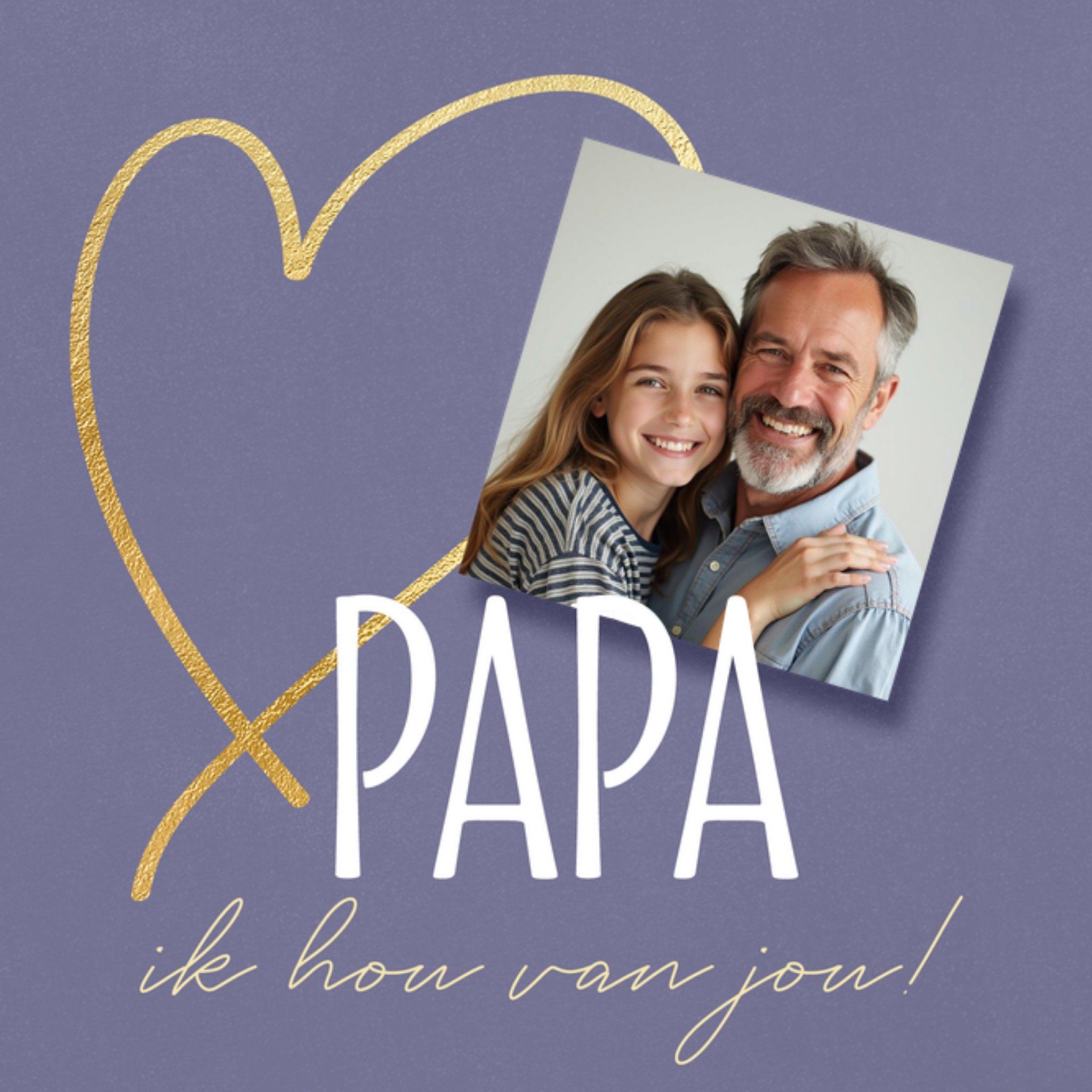 Vaderdagkaart Papa ik hou van jou Vierkante Kaart Luckz