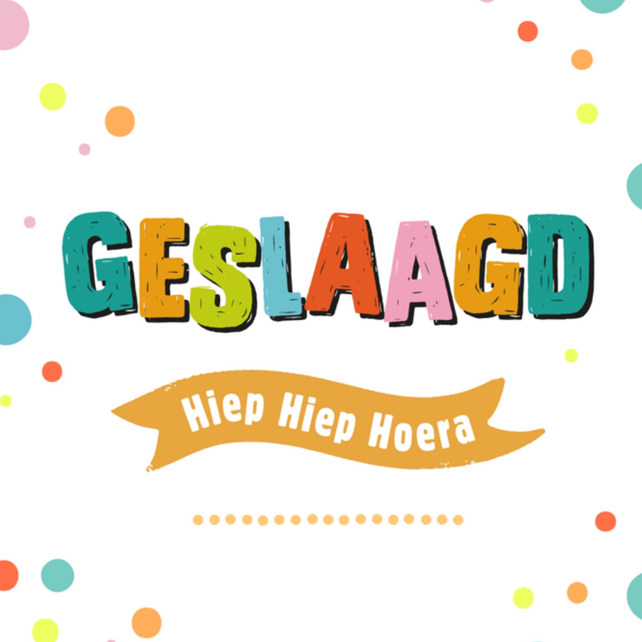 Greetz Geslaagd kaart kleurrijk Vierkant