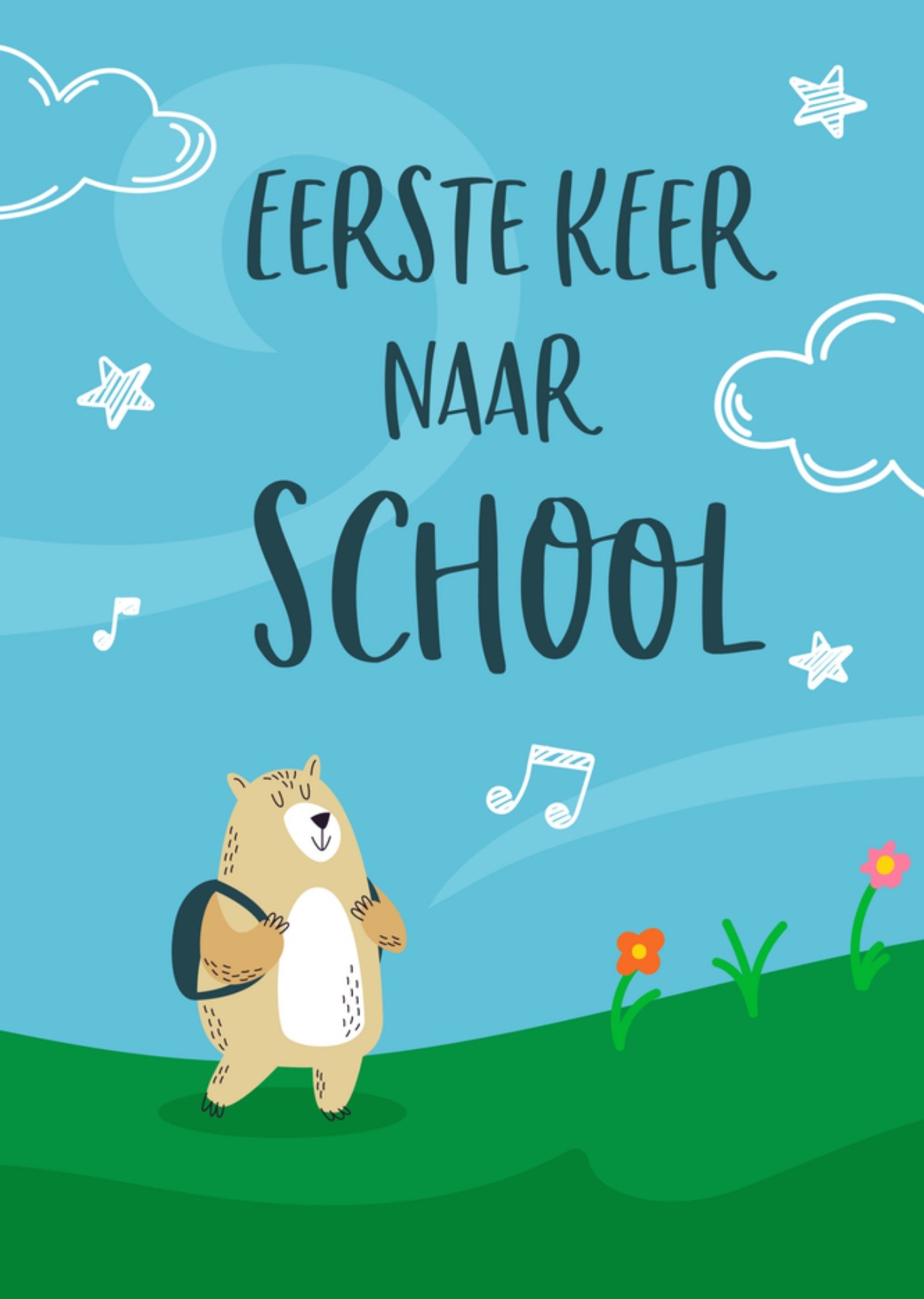 Mijlpalen eerste keer naar school Kaart Papercute