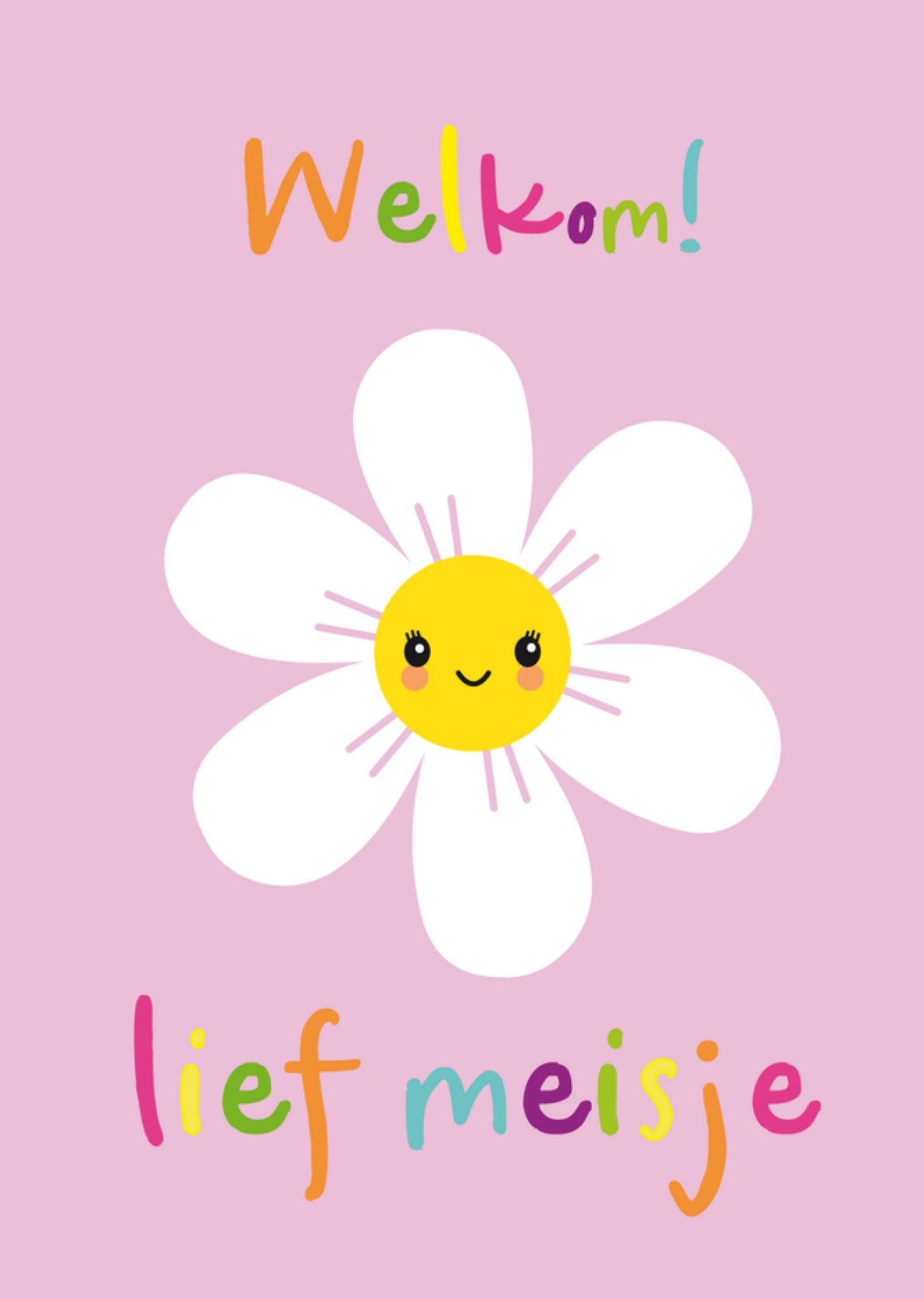 Geboortekaart madeliefje Kaart Tsjip