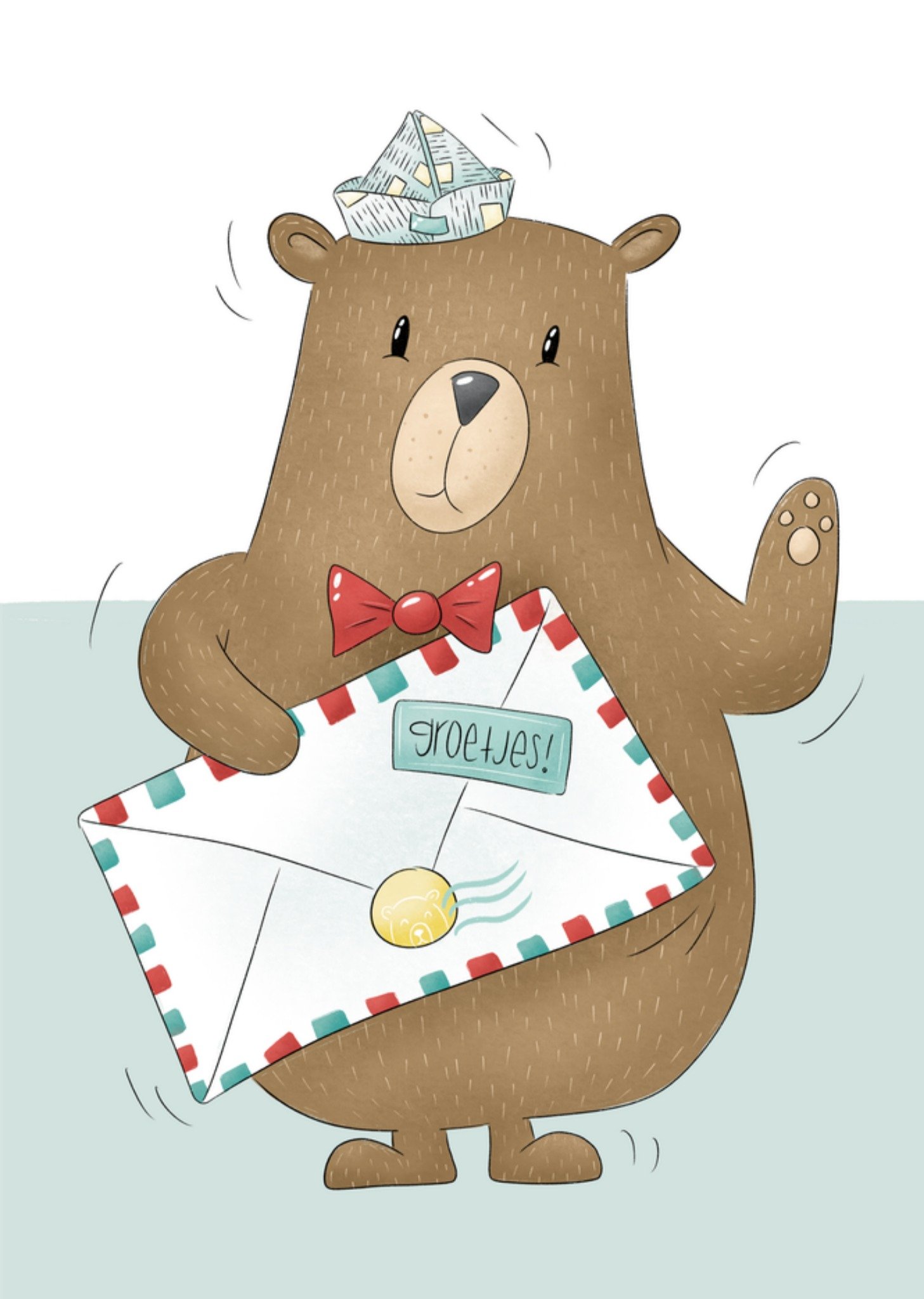 Denken aan kaart Groetjes! Kaart Studio Fred Illustraties