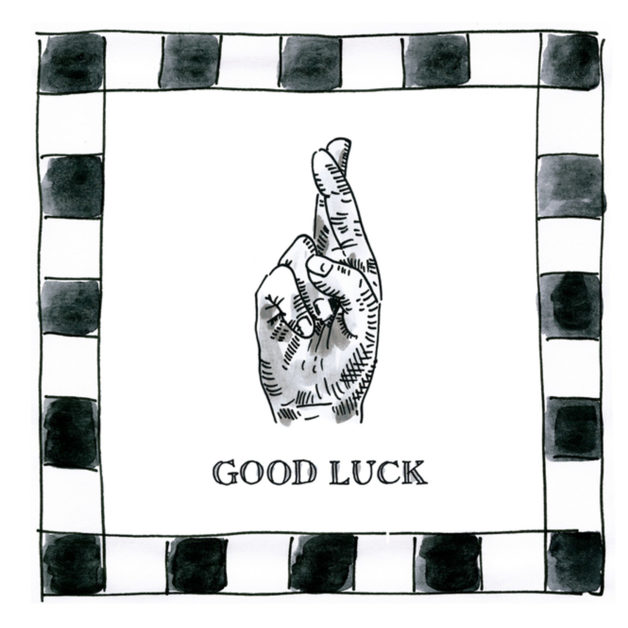 Blond x Noir Succeskaart Fingers crossed Vierkante Kaart Blond Amsterdam