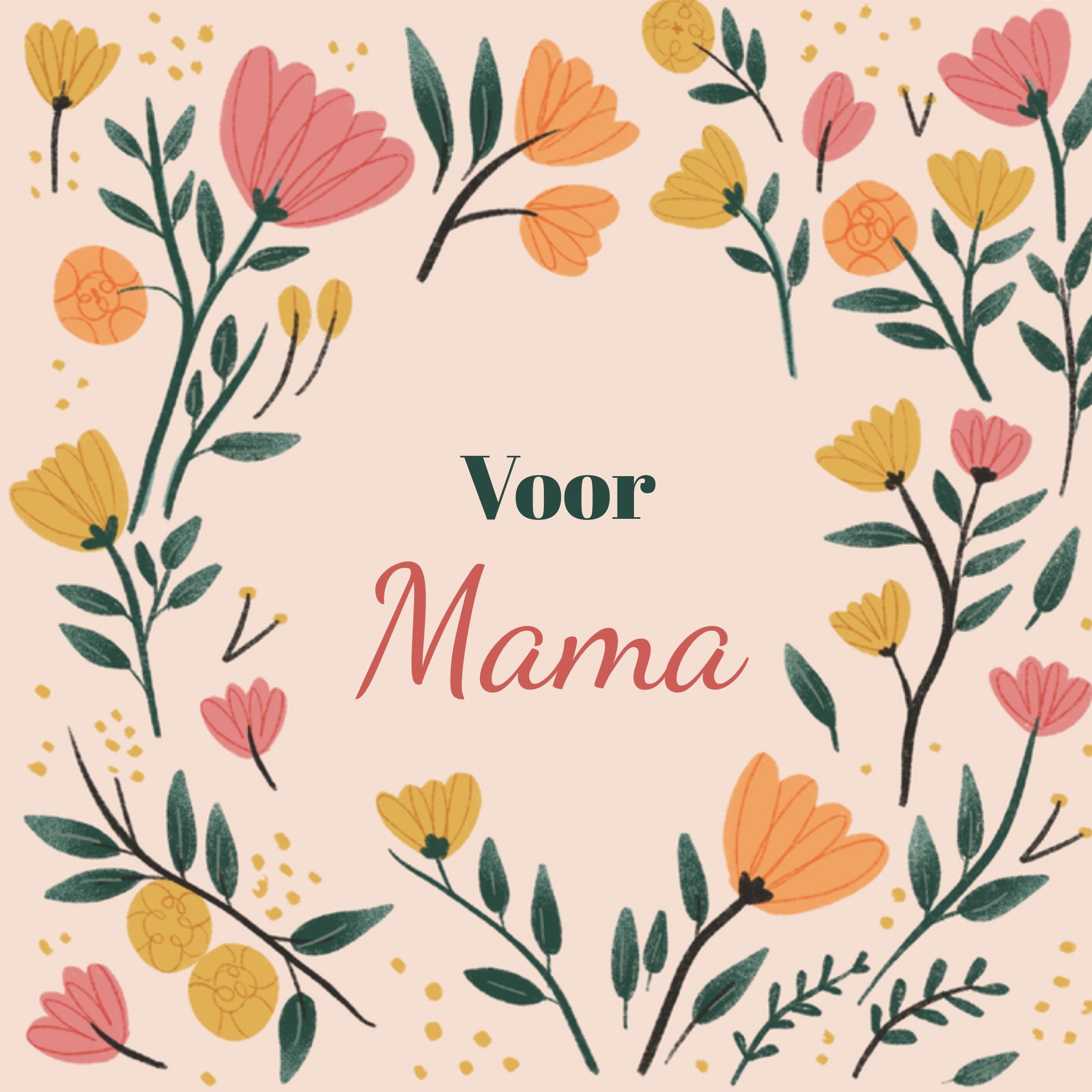 Greetz Moederdagkaart bloemen mama Vierkant