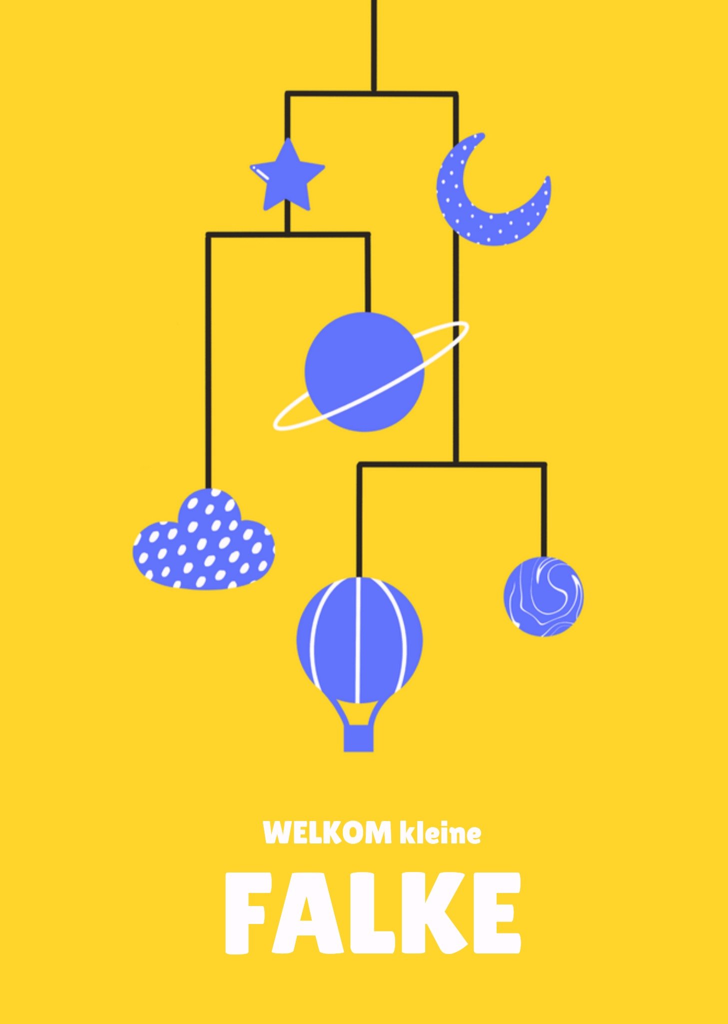 Geboortekaart zakelijk geel Kaart Greetz