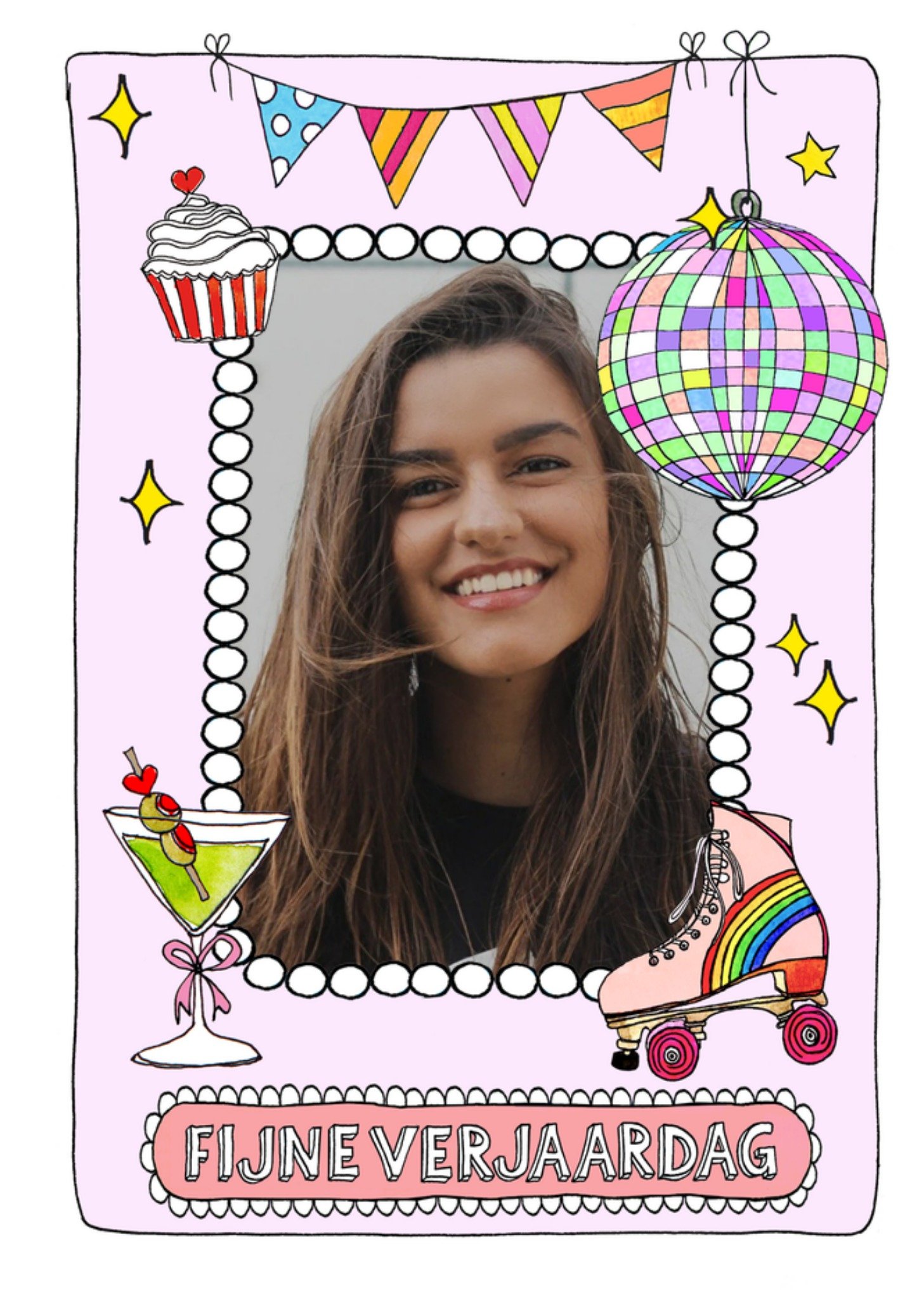 Verjaardagskaart Fijne Verjaardag Discofeest Kaart Sandysign